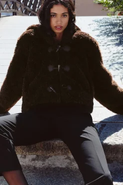 Online CHAQUETA EFECTO PELO ALAMARES Mujer Chaquetas / Cazadoras