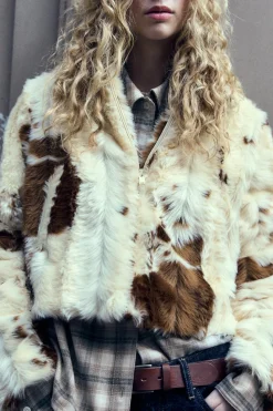 Sale CHAQUETA EFECTO PELO ESTAMPADO ANIMAL Mujer Chaquetas / Cazadoras