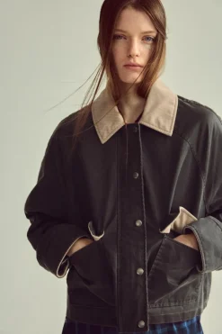 Outlet CHAQUETA ENCERADA CUELLO PANA Mujer Chaquetas / Cazadoras