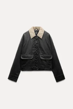 Outlet CHAQUETA ENCERADA CUELLO PANA Mujer Chaquetas / Cazadoras