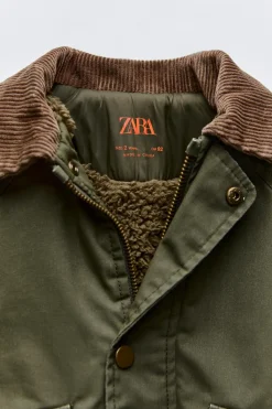 Niños ZARA 1½ - 6 Años·Abrigos|6 - 18 Meses·Abrigos / Buzos<CHAQUETA ENCERADA CUELLO PANA