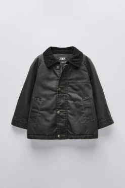 Niños ZARA 1½ - 6 Años·Abrigos|6 - 18 Meses·Abrigos / Buzos<CHAQUETA ENCERADA CUELLO PANA