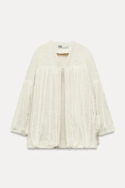 Best CHAQUETA ESTRUCTURA FLECOS ZW COLLECTION Mujer Chaquetas / Cazadoras