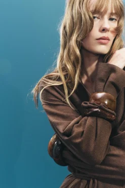 Online CHAQUETA LARGA PUNTO LISO Mujer Cárdigan / Jerséis|Punto