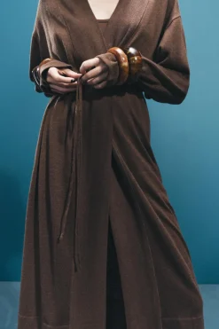 Online CHAQUETA LARGA PUNTO LISO Mujer Cárdigan / Jerséis|Punto