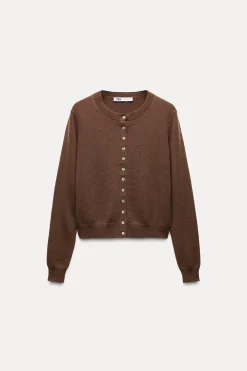 Fashion CHAQUETA LISA 100% CASHMERE Mujer Cárdigan / Jerséis|Punto