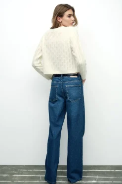 Clearance CHAQUETA ONDAS CON LANA Mujer Cárdigan / Jerséis|Punto