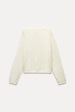 Clearance CHAQUETA ONDAS CON LANA Mujer Cárdigan / Jerséis|Punto