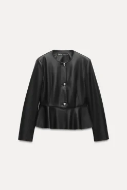 Sale CHAQUETA PEPLUM EFECTO PIEL Mujer Chaquetas / Cazadoras