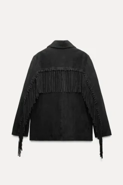 Clearance CHAQUETA PIEL ANTE FLECOS ZW COLLECTION Mujer Chaquetas / Cazadoras