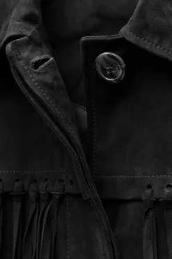 Clearance CHAQUETA PIEL ANTE FLECOS ZW COLLECTION Mujer Chaquetas / Cazadoras