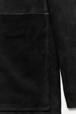 Clearance CHAQUETA PIEL ANTE FLECOS ZW COLLECTION Mujer Chaquetas / Cazadoras