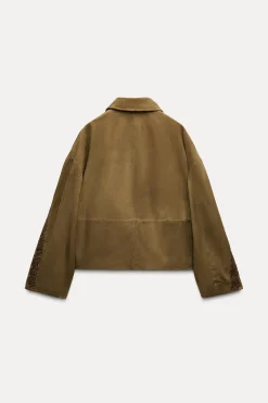 Sale CHAQUETA PIEL BORDADA ZW COLLECTION Mujer Chaquetas / Cazadoras