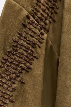 Sale CHAQUETA PIEL BORDADA ZW COLLECTION Mujer Chaquetas / Cazadoras