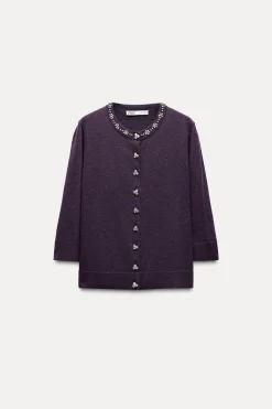 Best CHAQUETA PUNTO ABALORIOS JOYA Mujer Cárdigan / Jerséis|Punto