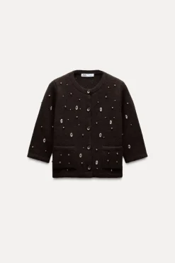 Clearance CHAQUETA PUNTO ABALORIOS JOYA Mujer Cárdigan / Jerséis|Punto