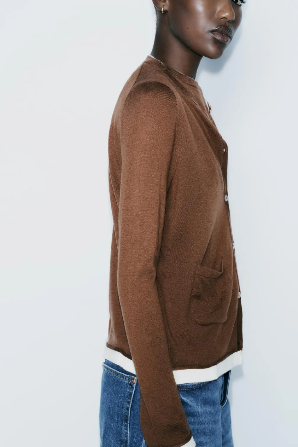 Outlet CHAQUETA PUNTO ACABADOS COMBINADOS Mujer Cárdigan / Jerséis|Punto