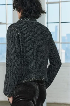 New CHAQUETA PUNTO ACABADOS TRENZADOS Mujer Blazers / Chalecos|Cárdigan / Jerséis