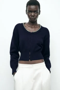 Best CHAQUETA PUNTO BOLAS Mujer Cárdigan / Jerséis|Punto