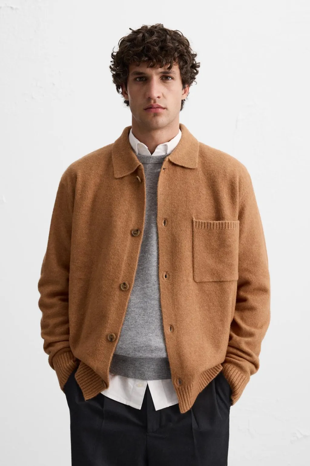 Hot CHAQUETA PUNTO BOLSILLO Hombre Jerséis / Chaquetas