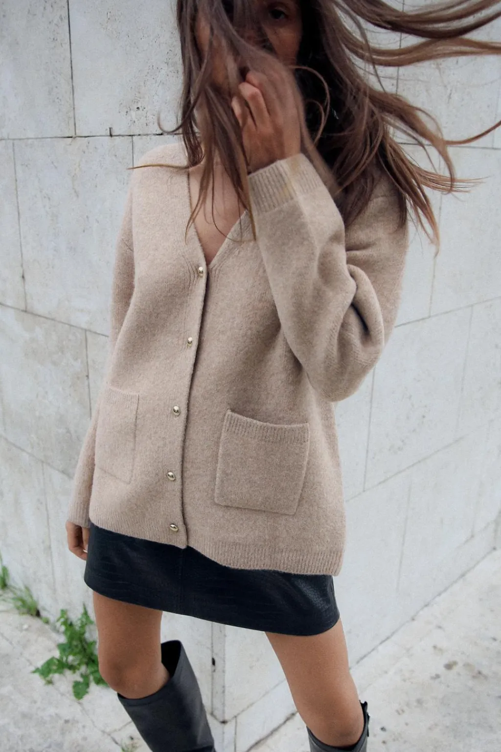 Online CHAQUETA PUNTO BOTONES DORADOS Mujer Cárdigan / Jerséis|Punto