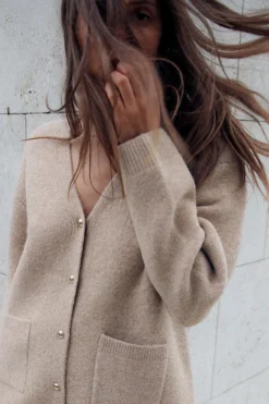 Online CHAQUETA PUNTO BOTONES DORADOS Mujer Cárdigan / Jerséis|Punto