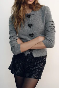 Clearance CHAQUETA PUNTO BOTONES LAZOS Mujer Cárdigan / Jerséis|Punto