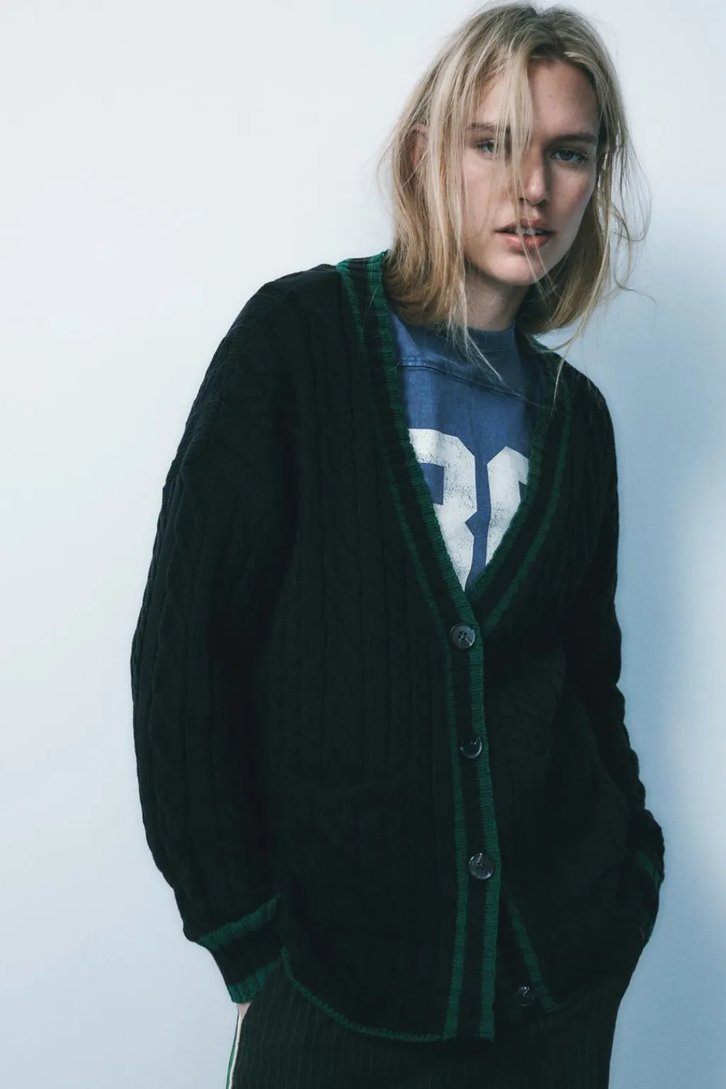 Hot CHAQUETA PUNTO CABLES Mujer Cárdigan / Jerséis|Punto