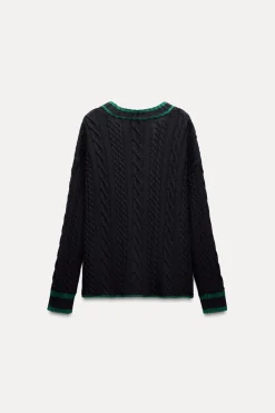 Hot CHAQUETA PUNTO CABLES Mujer Cárdigan / Jerséis|Punto