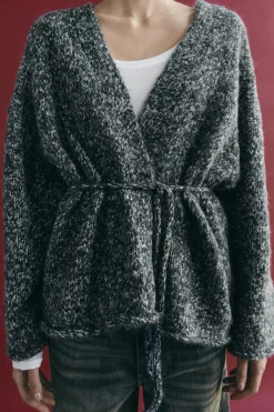 Fashion CHAQUETA PUNTO CINTURÓN Mujer Cárdigan / Jerséis|Punto