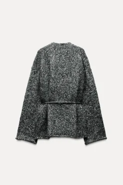 Fashion CHAQUETA PUNTO CINTURÓN Mujer Cárdigan / Jerséis|Punto