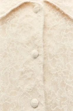 Outlet CHAQUETA PUNTO COMBINADA ENCAJE Mujer Cárdigan / Jerséis|Punto