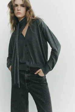 Online CHAQUETA PUNTO CUELLO BUFANDA Mujer Cárdigan / Jerséis|Punto