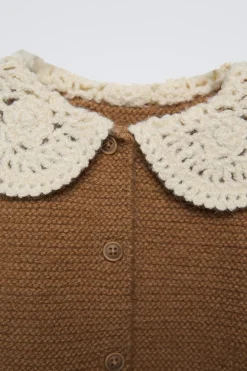 Niños ZARA 6 - 18 Meses·Punto<CHAQUETA PUNTO CUELLO CROCHET