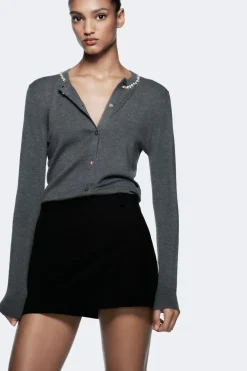 Best CHAQUETA PUNTO CUELLO JOYAS Mujer Cárdigan / Jerséis|Punto