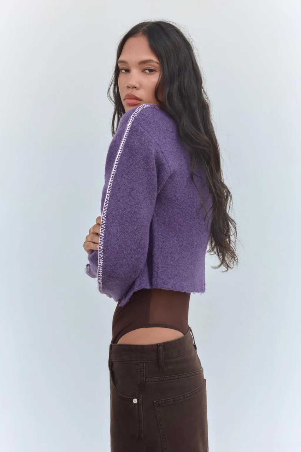 Hot CHAQUETA PUNTO CUELLO SUBIDO Mujer Cárdigan / Jerséis|Punto