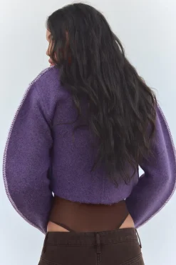 Hot CHAQUETA PUNTO CUELLO SUBIDO Mujer Cárdigan / Jerséis|Punto