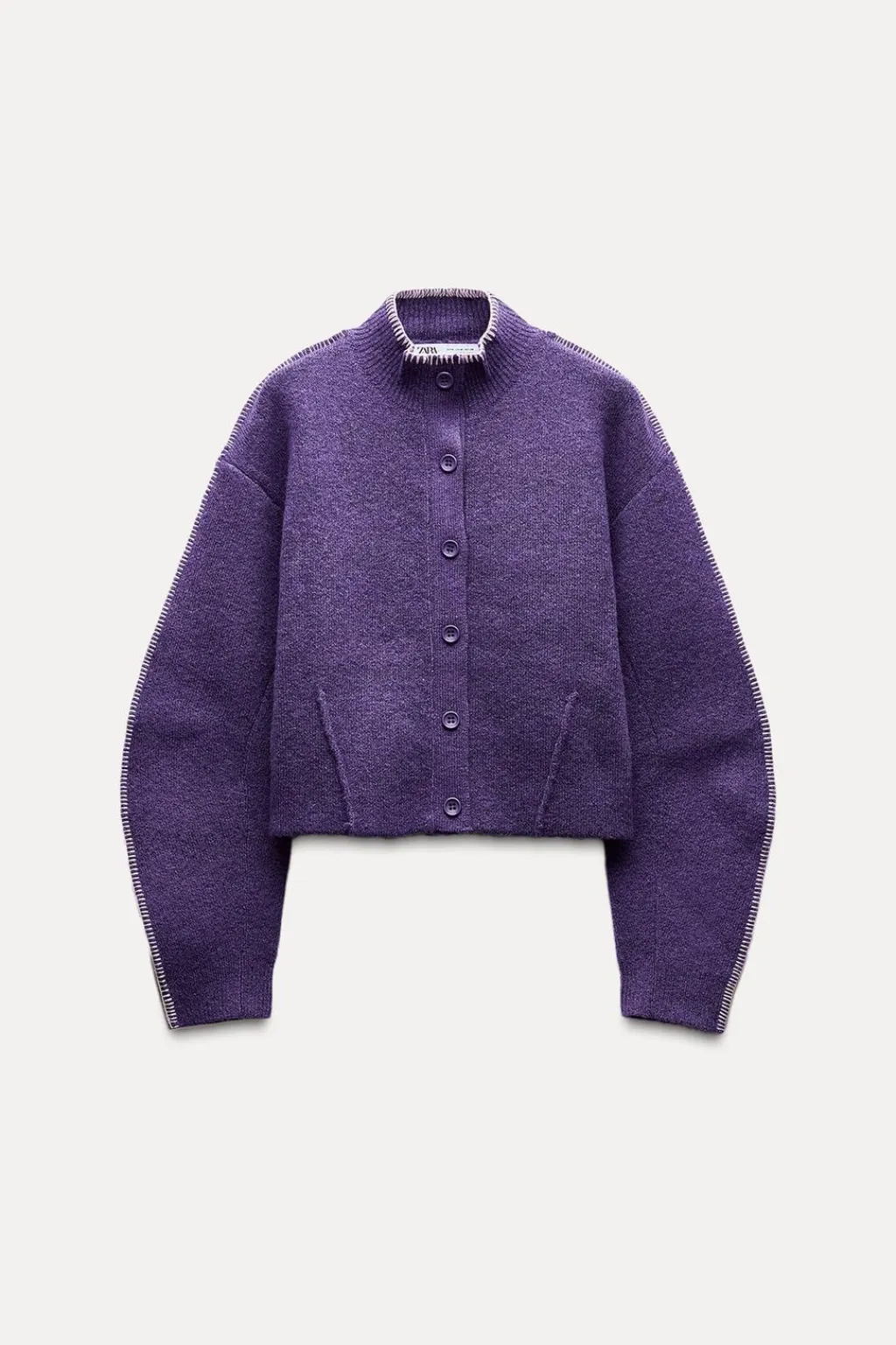 Hot CHAQUETA PUNTO CUELLO SUBIDO Mujer Cárdigan / Jerséis|Punto