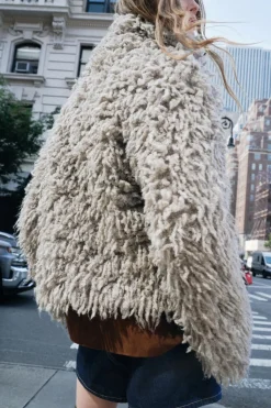 Sale CHAQUETA PUNTO EFECTO PELO Mujer Cárdigan / Jerséis|Punto