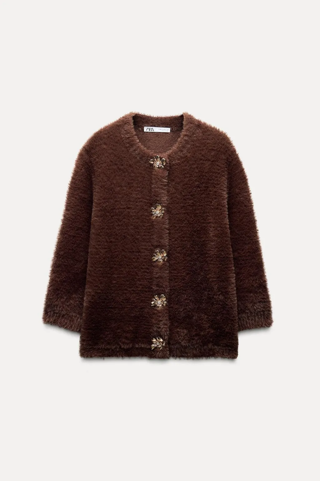 New CHAQUETA PUNTO EFECTO PELO Mujer Cárdigan / Jerséis|Punto