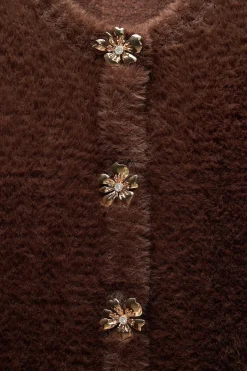 New CHAQUETA PUNTO EFECTO PELO Mujer Cárdigan / Jerséis|Punto