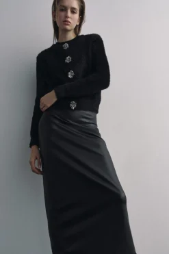 Sale CHAQUETA PUNTO EFECTO PELO Mujer Cárdigan / Jerséis|Punto