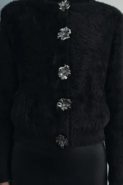 Sale CHAQUETA PUNTO EFECTO PELO Mujer Cárdigan / Jerséis|Punto