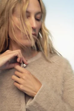 Hot CHAQUETA PUNTO EFECTO PELO Mujer Cárdigan / Jerséis|Punto