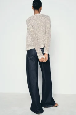 New CHAQUETA PUNTO ESTAMPADO ANIMAL Mujer Cárdigan / Jerséis|Punto