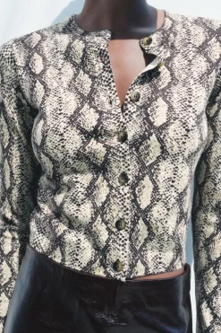 Sale CHAQUETA PUNTO ESTAMPADO ANIMAL Mujer Cárdigan / Jerséis|Punto