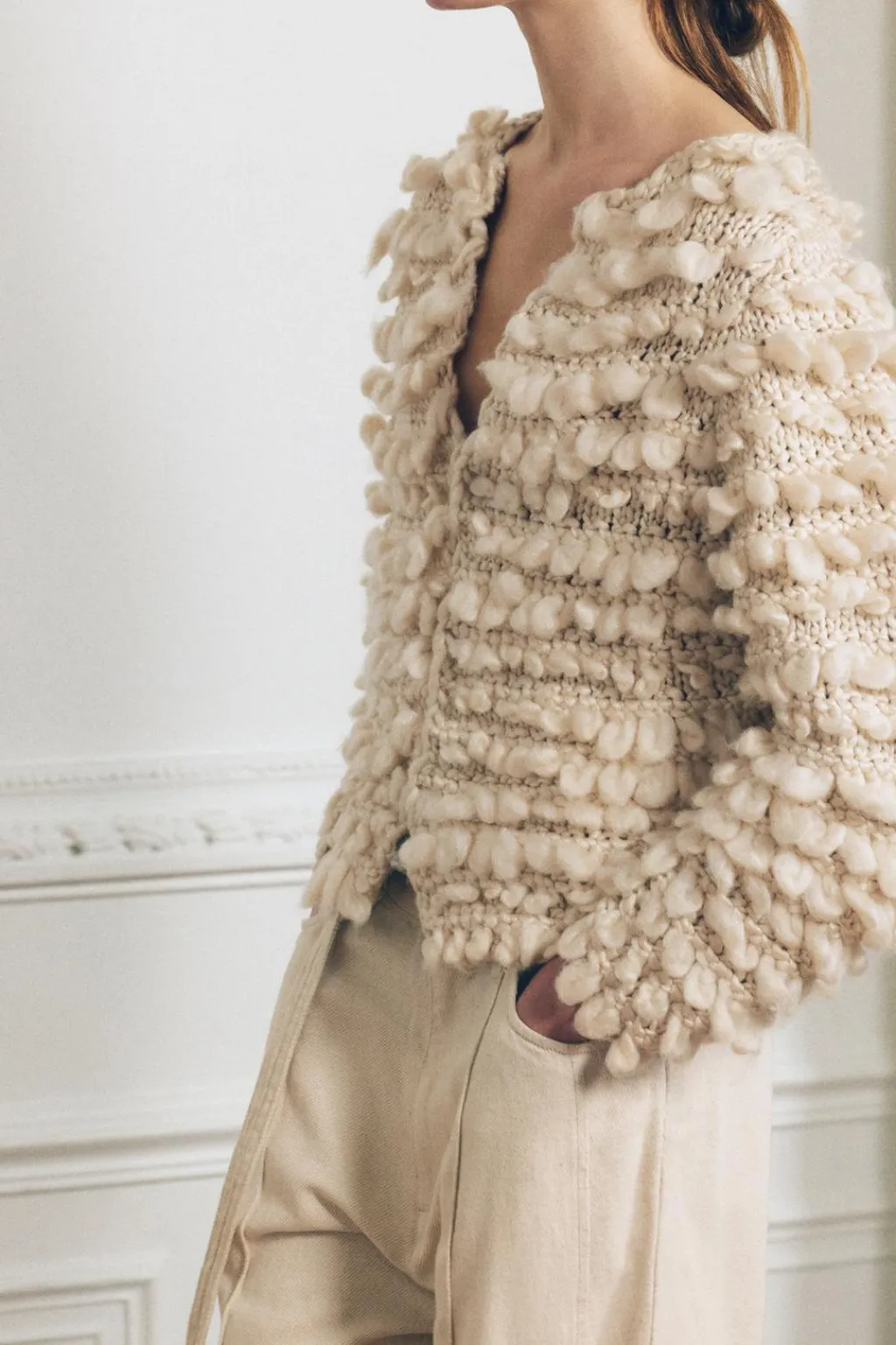 Fashion CHAQUETA PUNTO ESTRUCTURA Mujer Cárdigan / Jerséis|Punto