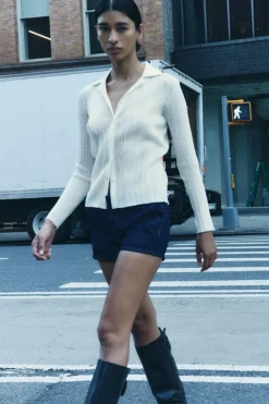 Clearance CHAQUETA PUNTO FINO CANALÉ Mujer Cárdigan / Jerséis|Punto