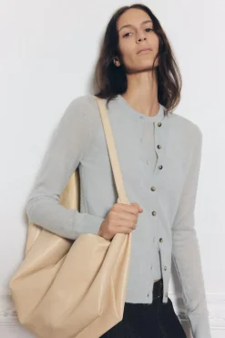 Sale CHAQUETA PUNTO FINO CON LANA Y ALPACA Mujer Cárdigan / Jerséis|Punto