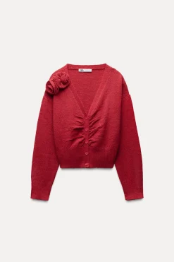 Clearance CHAQUETA PUNTO FLORES Mujer Cárdigan / Jerséis|Punto